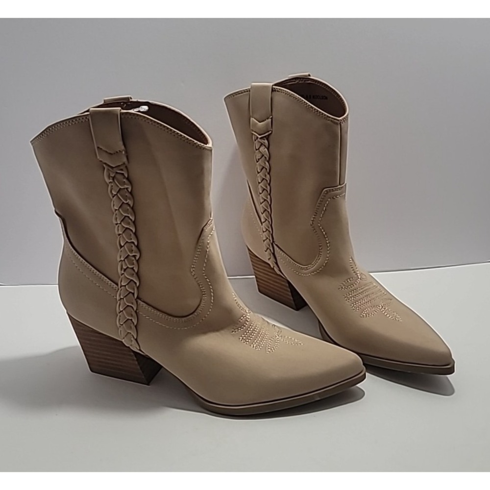 Dolce Vita Women Tan‎ 8.5 Western Cowgirl Boots Chic Cowboy Carter Festival Boho - Picture 7 of 12